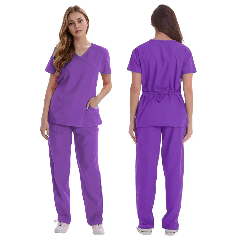 Polychrome Medical Uniform Women Scrubs Sets Pet Hospital Working Scrub Suits Nurse Accessories Dental Surgery Suit Lab Workwear