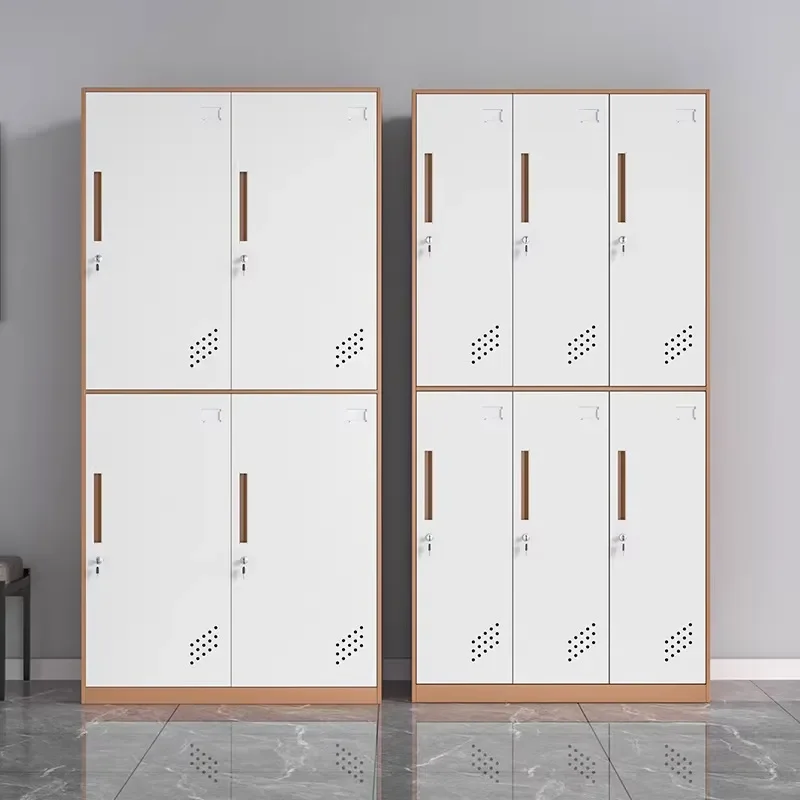 for Steel Staff Dormitory Locker Six Door Gym Locker Bathroom Change Wardrobe Storage Cabinet Narrow Side Disassembly and