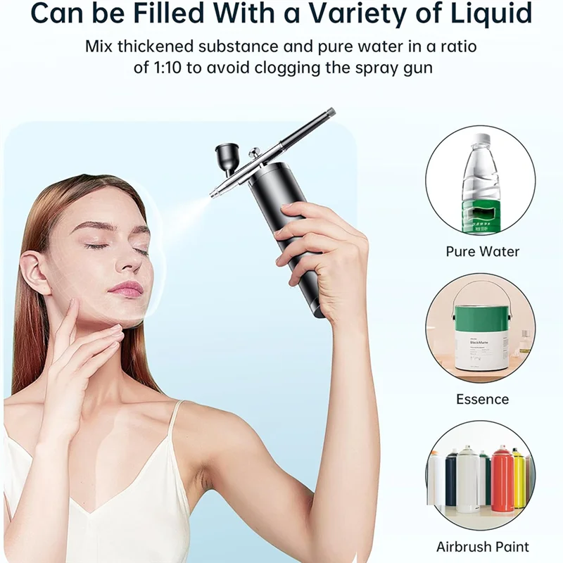 ABRG-Airbrush Set Airbrush Portabel dengan Kompresor Set Airbrush Genggam Ideal untuk Tugas Kompleks Seperti Tato/Manikur