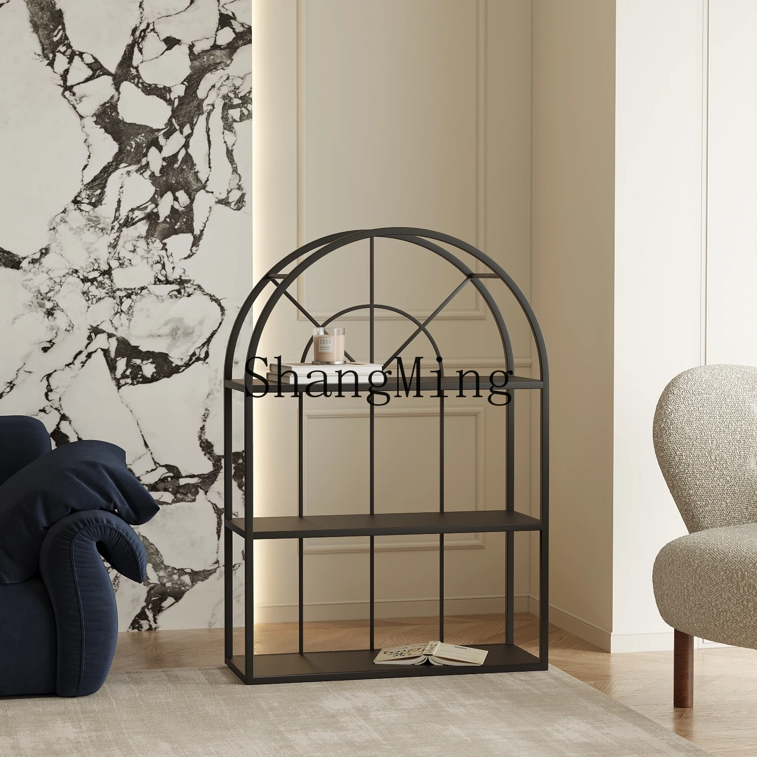 رف أرضي قديم CL، غرفة معيشة على الحائط للتخزين، رف تخزين عرض متعدد الطبقات للمنزل الحديث