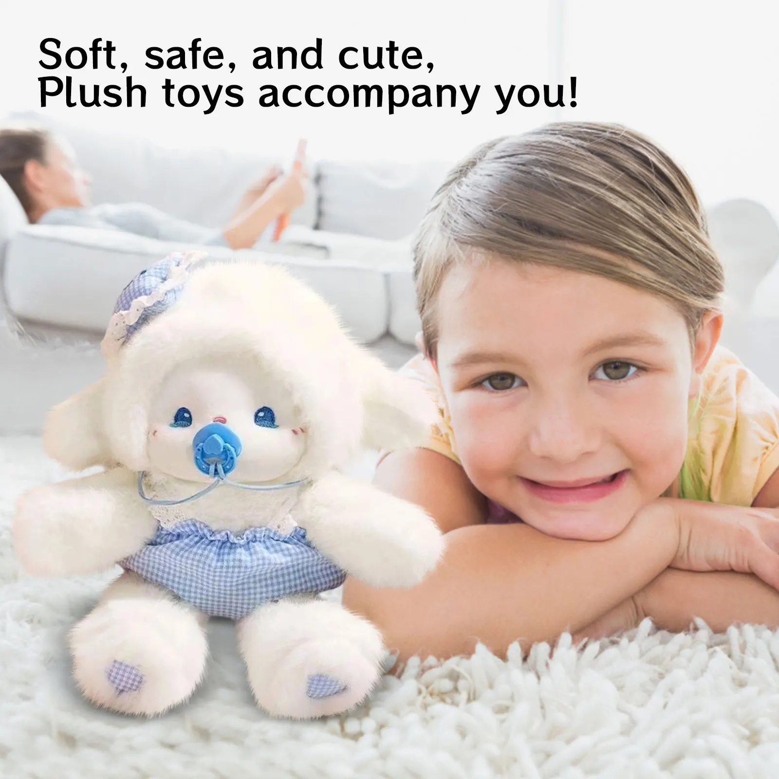 Leite fu sonolento ovelha boneca chupeta ovelha boneca bonito brinquedo de pelúcia calmante boneca de dormir