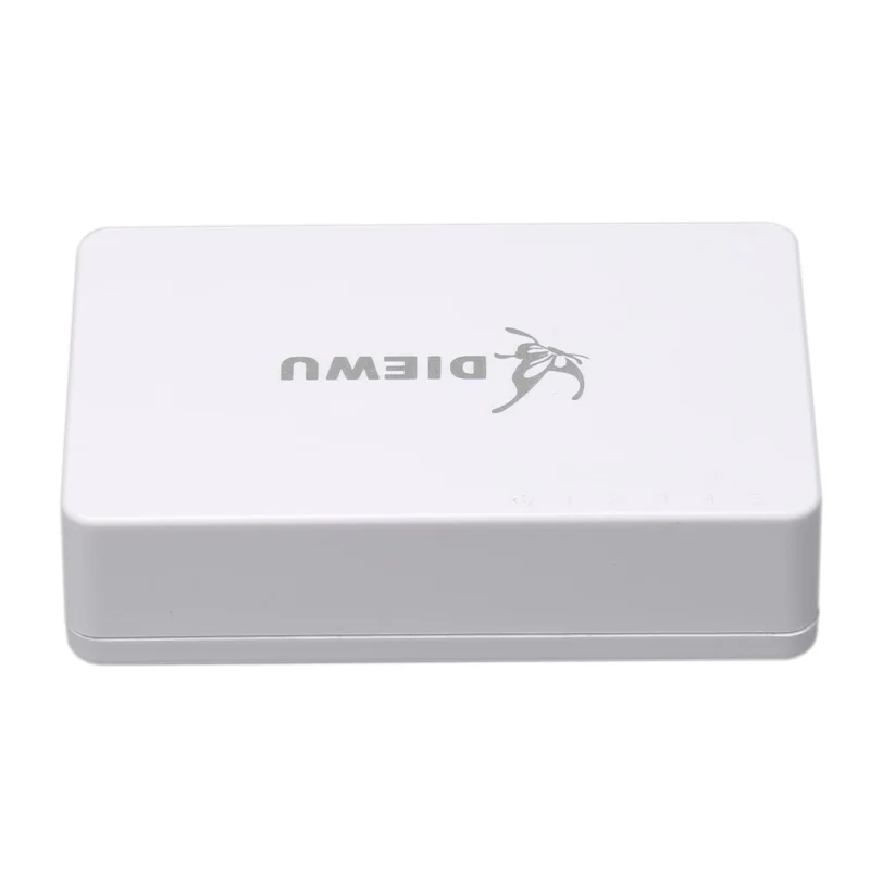 2 PCS DIEWU Não Gerenciado 100 Mbps Mini 5 Portas Switch de Rede 5v 500mA Fonte de Alimentação