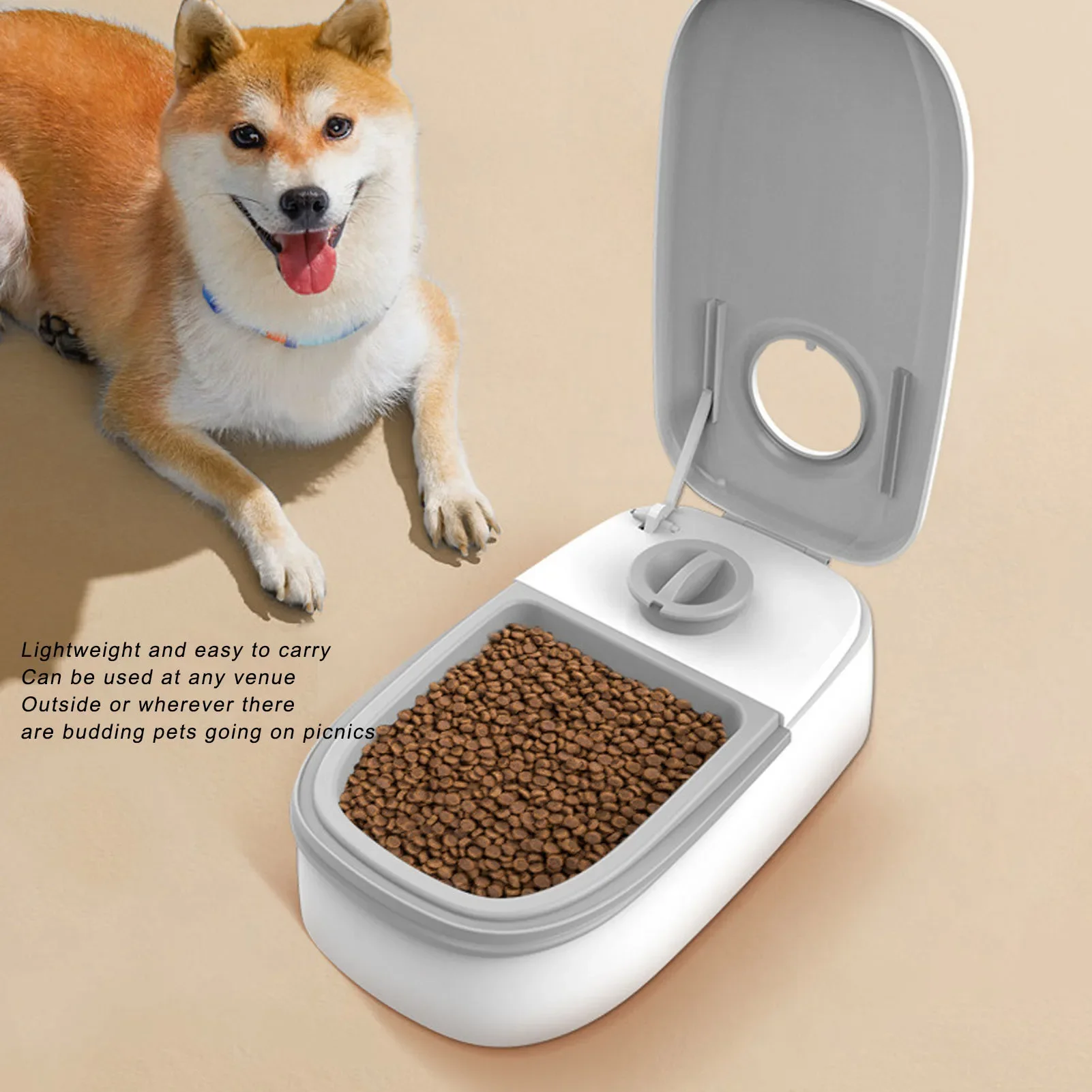 Pet dogs cats automatic feeder dry and wet food double meal separation regular quantitative meals healthy feeding