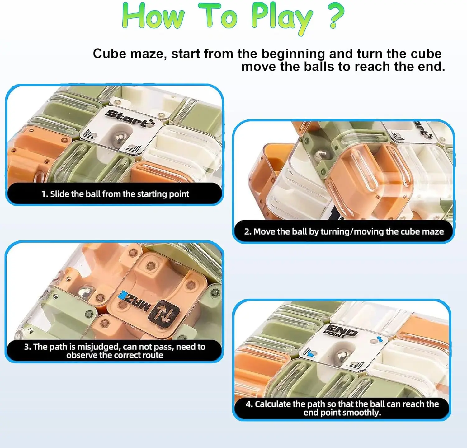 Rolling Maze Ball Cube – STEM-Spielzeug für Kinder, reisefreundlicher Denkaufgabe