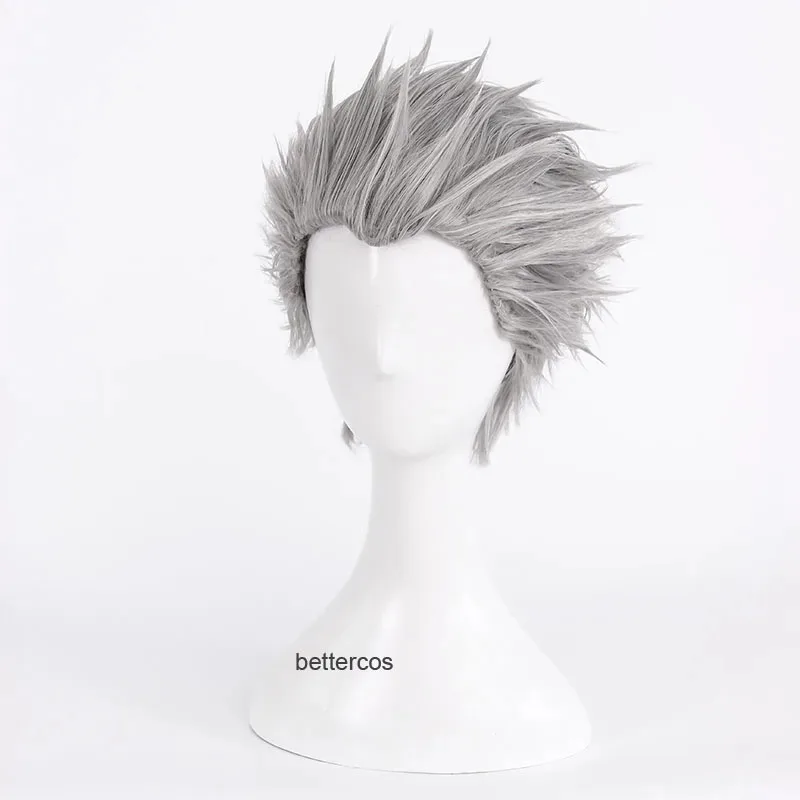 

Nene 2025 Vergil Cosplay Short Silver Grey Slicked-back Heat Resistant Synthetic Hair + Wig Cap