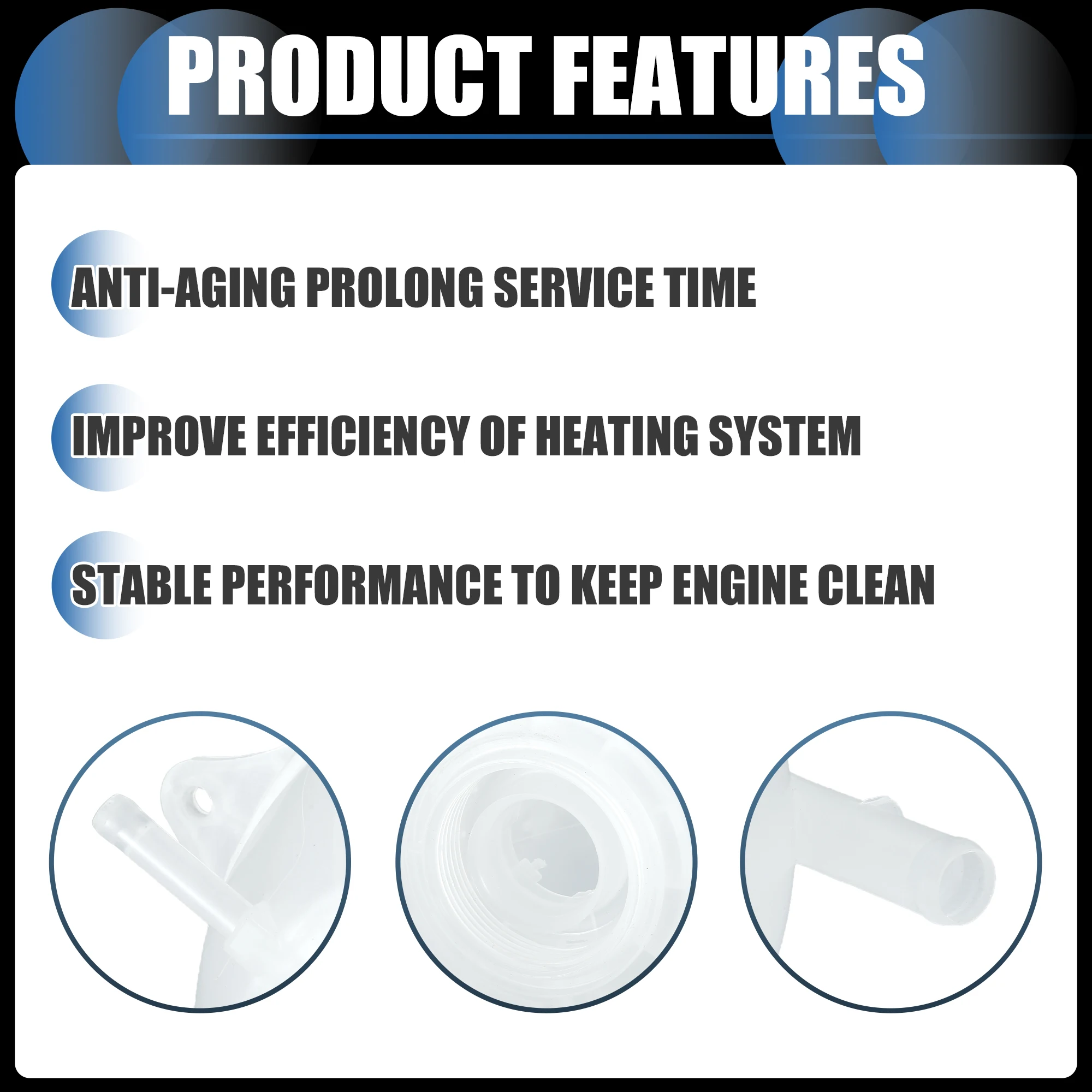 خزان توسيع المياه لخزان سائل التبريد UXCELL، توسيع مبرد المحرك مع مستشعر رقم 6Q0121407 لسكودا فابيا 01-08 أبيض، قطعة واحدة