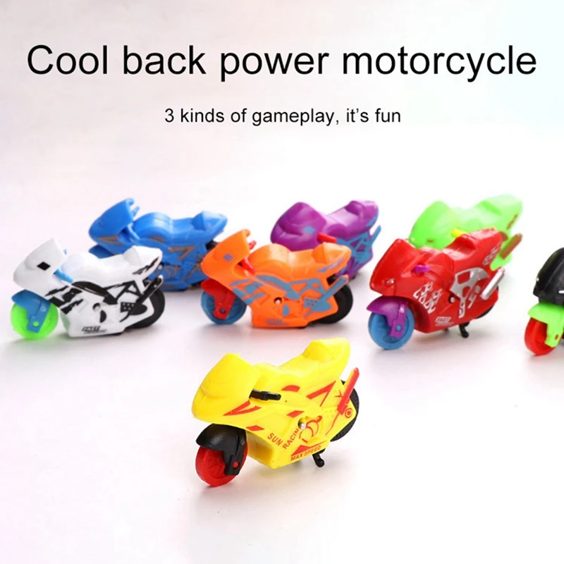 Mini Colorful Plastic Pull Back Motorcycle Toys For Kids Birthday Party Favors Pinata Filler Carnival Prizes Fun Game Gift