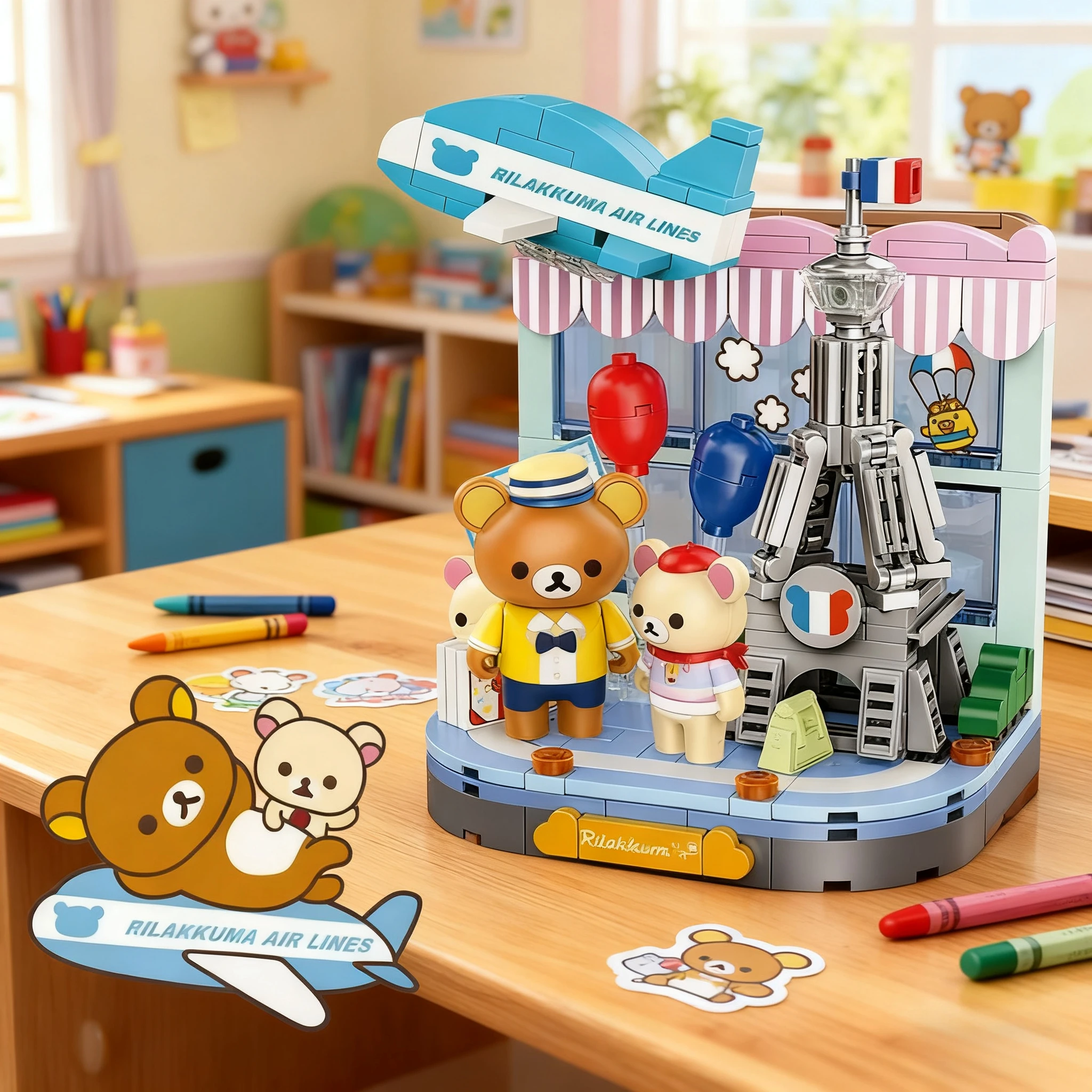 

Creative Ideas Kumamoto Bear Space Rocket Building Block Bricks Toy French Eiffel Tower Model DIY Bricks Toy Kids Girls Gifts