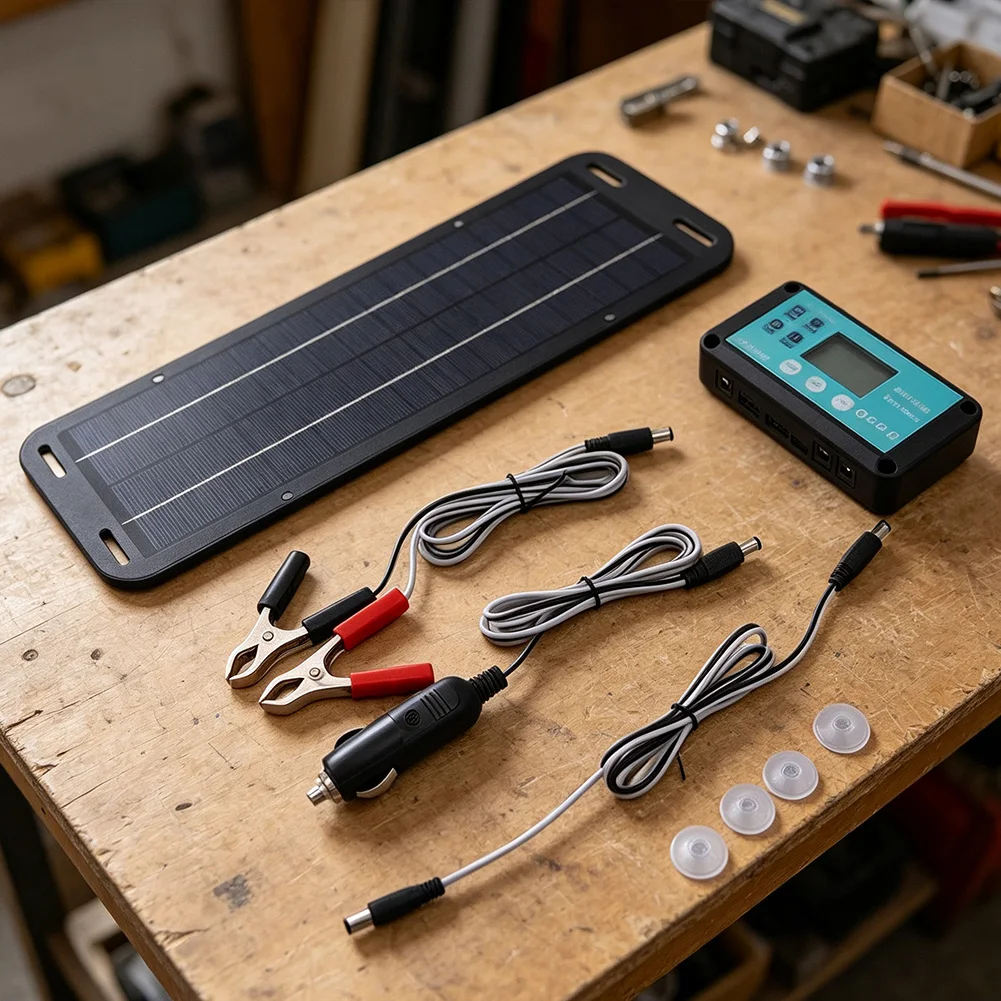 20W Waterproof Solar Panel Controller With Dual USB For 12V 18V Car Battery Charging And Outdoor Use