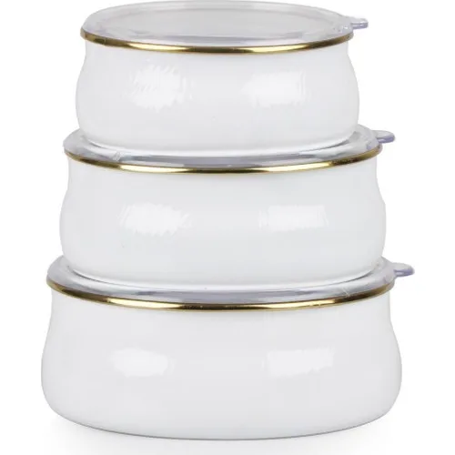 Acar Qualita Hüma pcs set Enamel Storage Heating Container-14-16-18