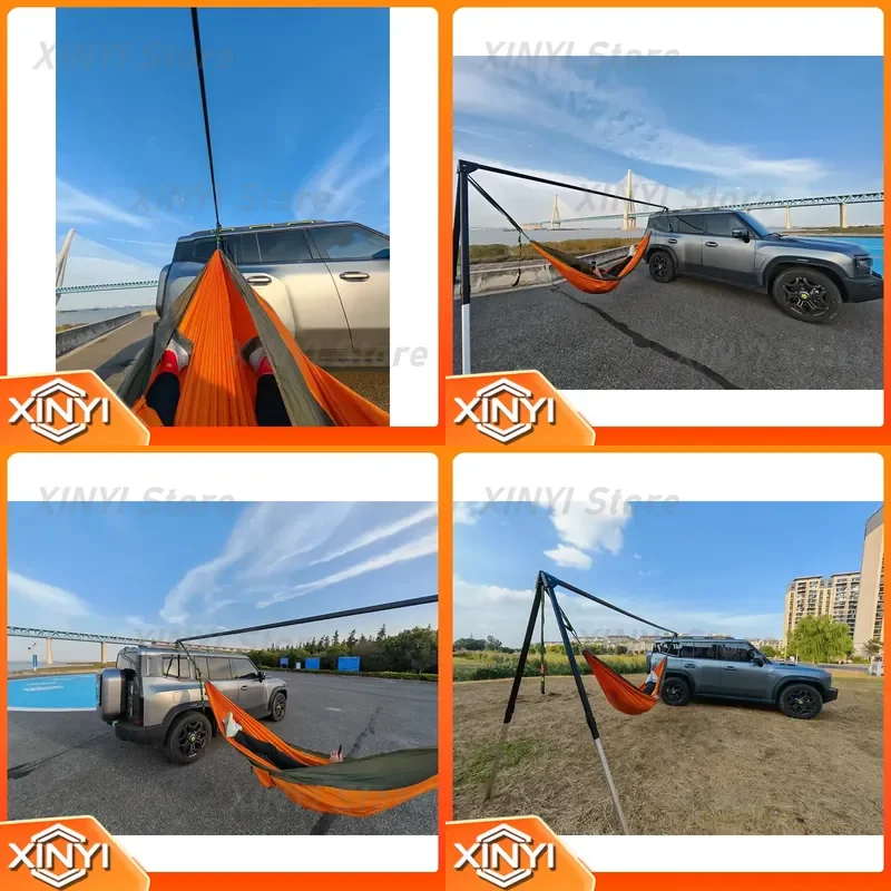 for Camping Hammock Stand Adjustable Aluminum Alloy Outdoor SUV Bracket 1-2 Person 200kg Capacity Hiking Portable Folding