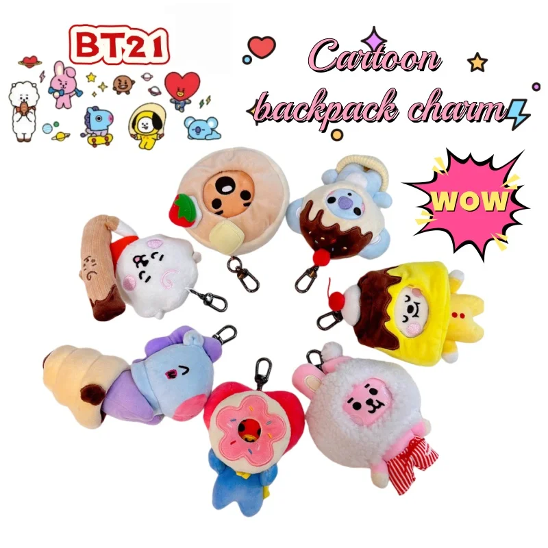 

BT21 koya RJ Shooky Mang Chimmy Tata Cooky Creative Personality Doll Keychain High Color Value Schoolbag Doll Pendant Decoration