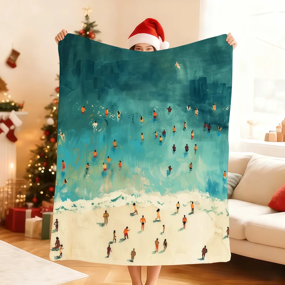 S-Summer Villain S-Swim-ming Blanket For Soft Throw Blanket for Picnic Bed Sofa Home Bedroom Cozy Warm Comfortable