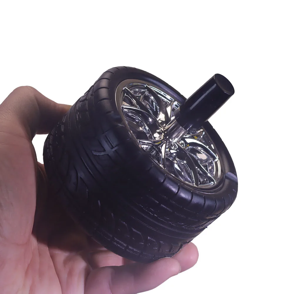 Metal Ashtray, Round Rotating Self-Clearing Smokeless Smoker Ashtray Office for Men Cigar Ashtray,Stainless Steel Windproof Rota