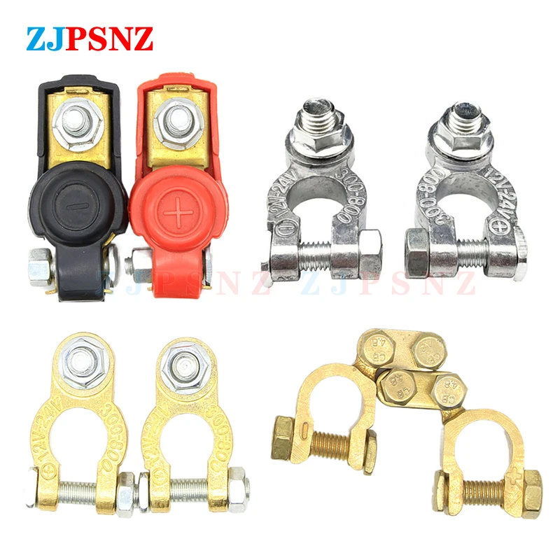 Car Battery Terminal Top Quick Post Terminals Wire Cable Clamp Terminal Positive Negative Electric Automotive Connector 12V 24V