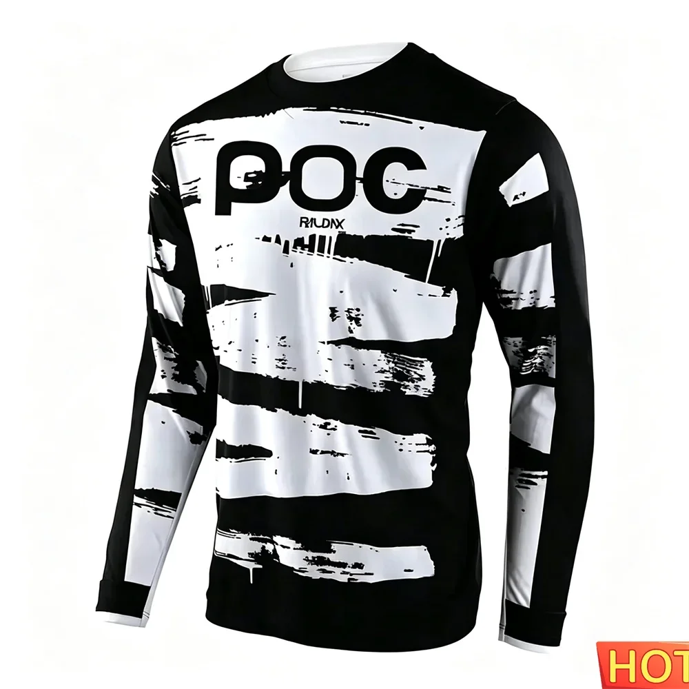 Unisex 3D All Over Mountain Bike Long Sleeve Jersey Black Fluorescent Green Brush Stroke Print MTB Off-road Cycling Sports Tops