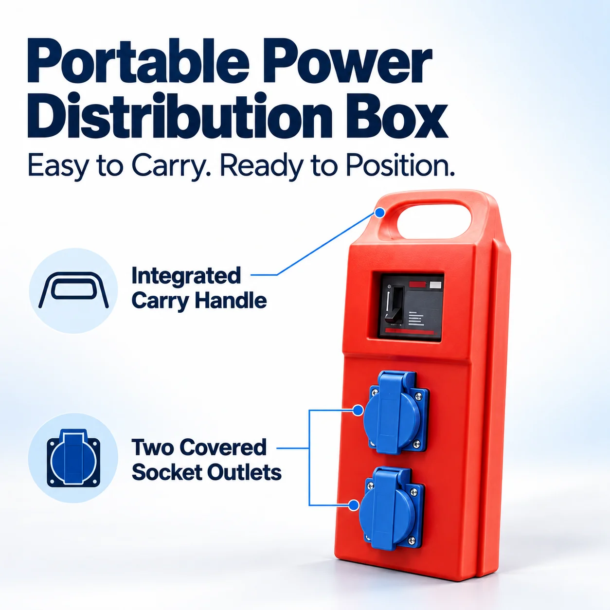 Portable Mobile Temporary Construction Site Distribution Box - Three-Level Small with Leakage Protection And Industrial Explosio
