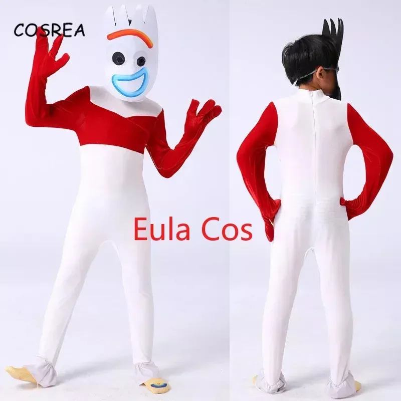 

Toy Forky Cosplay Story 4 Costume Outfit for Kids Child Halloween Carnival Costumes Kid Jumpsuit Outfits Mask Full Set