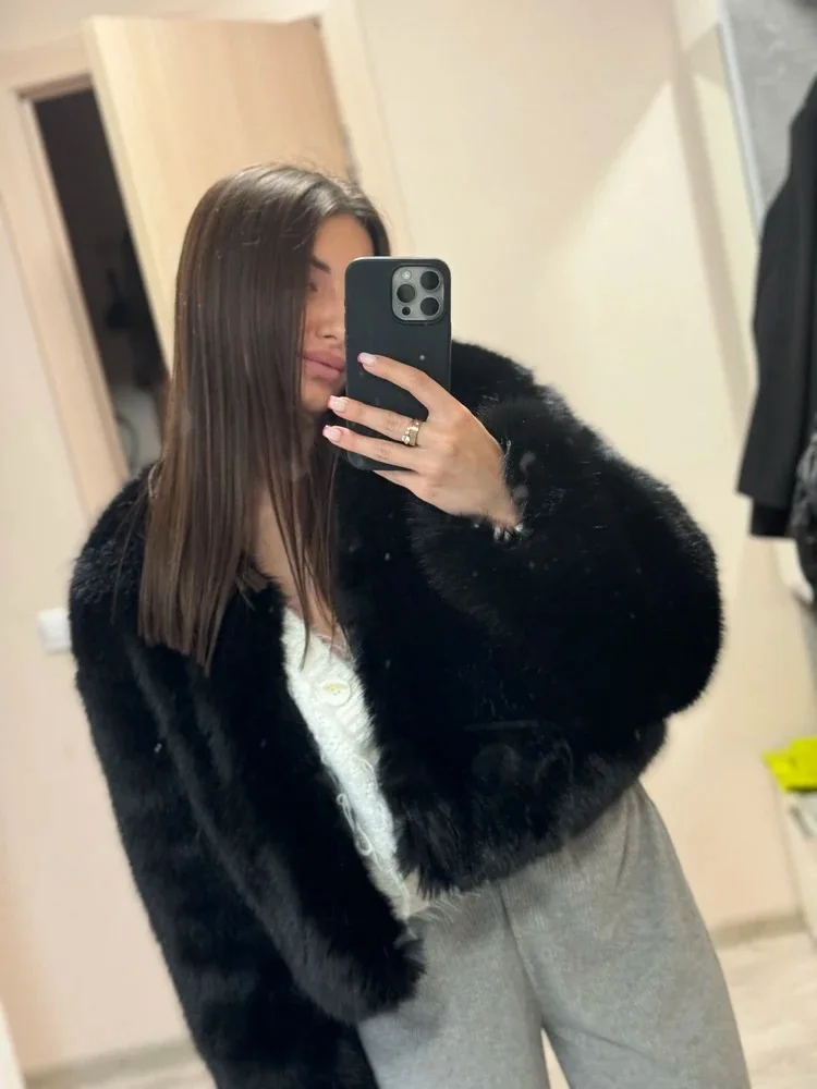 Sztuczne futro khaki płaszcze damskie kokarda dwustronne festiwalowe eleganckie wełniane kołnierzyki z podszewką nietoperzowe oversize gradientowe na zewnątrz elegancja