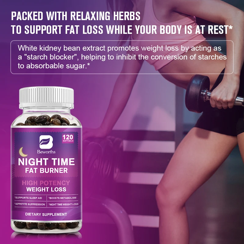 BEWORTHS Night Time Capsules Plus Vitamin D3 White Kidney Bean Extract Melatonin,L-Theanine,Green Coffee Bean Extract