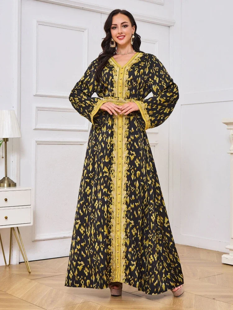 Moroccan dress Kaftan Dubai Long Dresses Women Abaya Evening Abayas Robe Party Banquet Caftan Jalabiya Muslim Ramadan Eid 2025