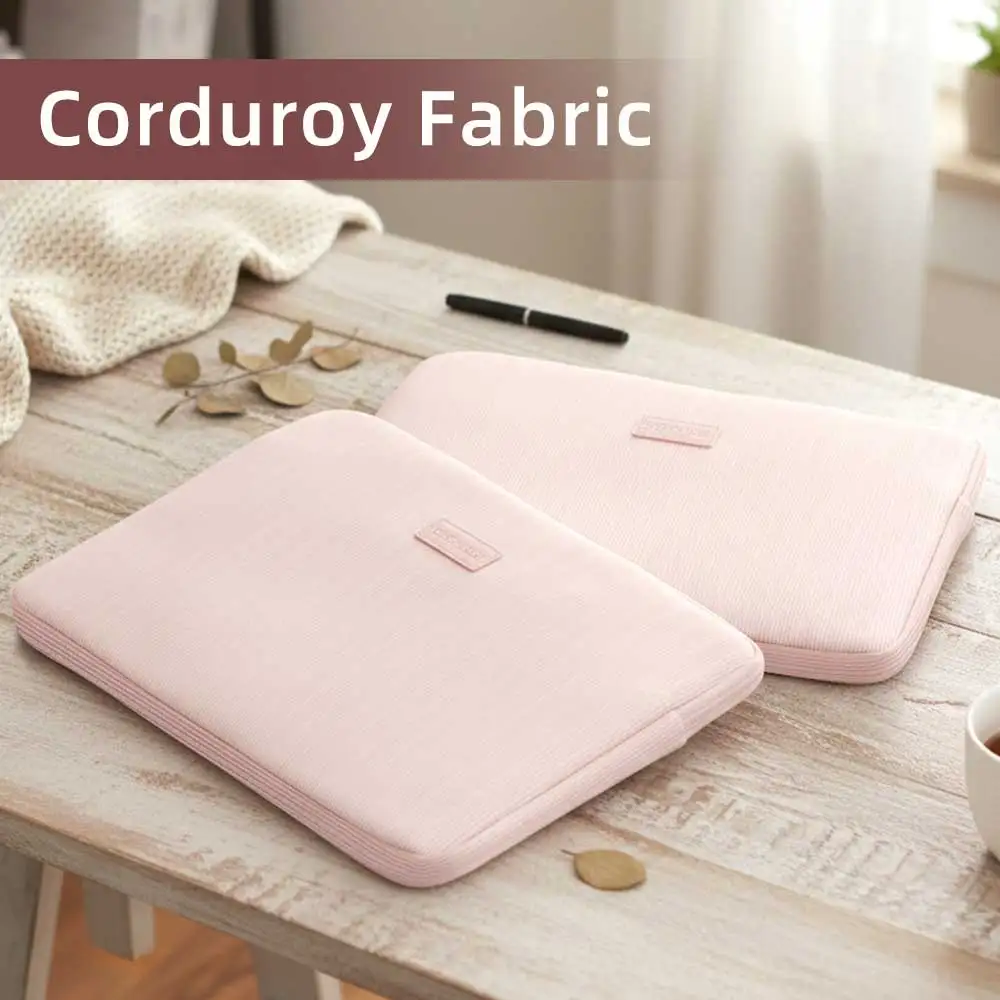 Tablet Bag for 14/15.6 Inch MacBook Air Pro Carrying for iPad Samsung Xiaomi Lenovo with Soft Corduroy Fabric Shockproof Bag