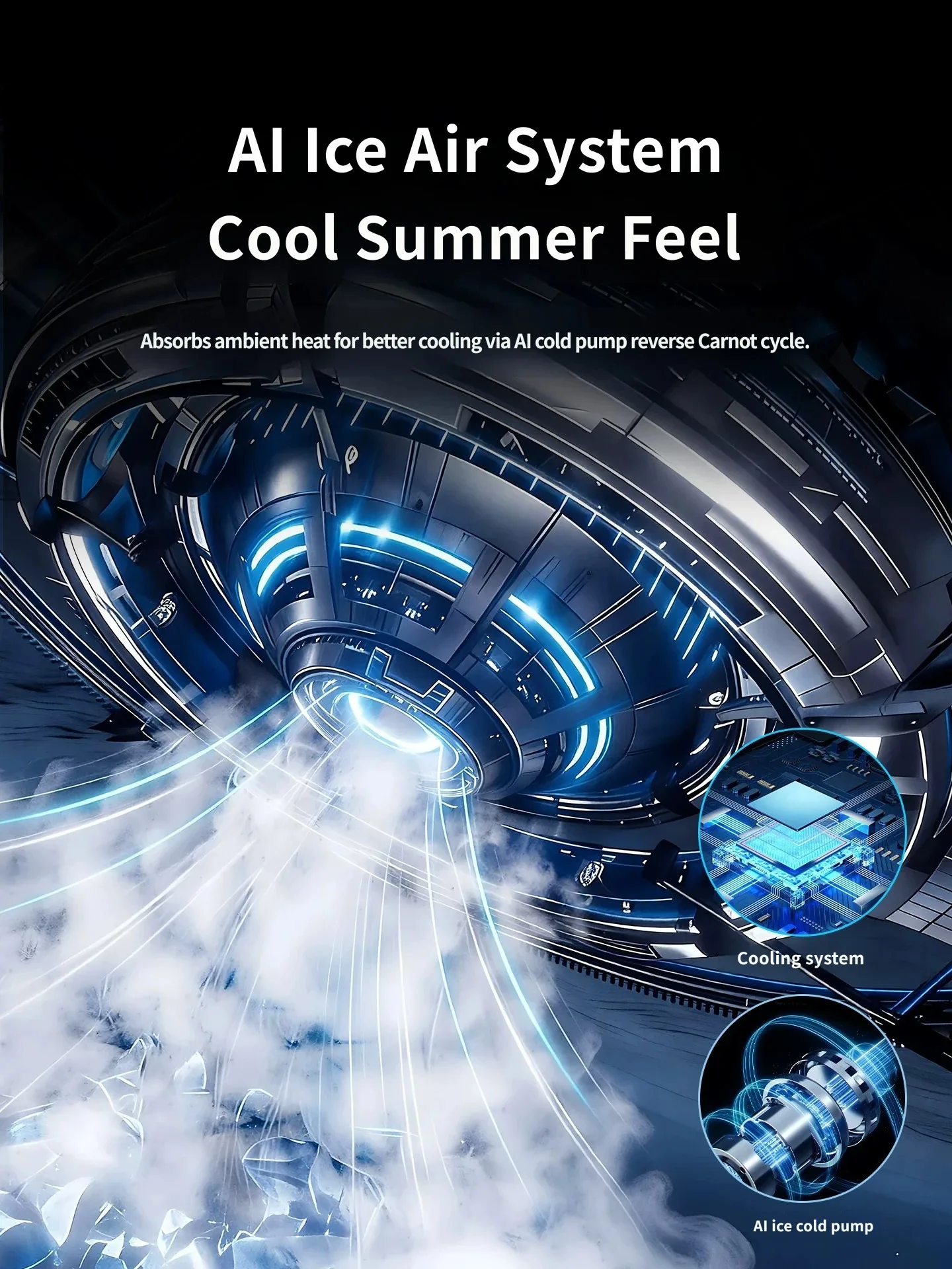 6000mAh Rechargeable Bike Cooling Fan 5 Speed Hurricane Wind LED Night Light 360° Rotate Cycling Waist Hanging Cooler