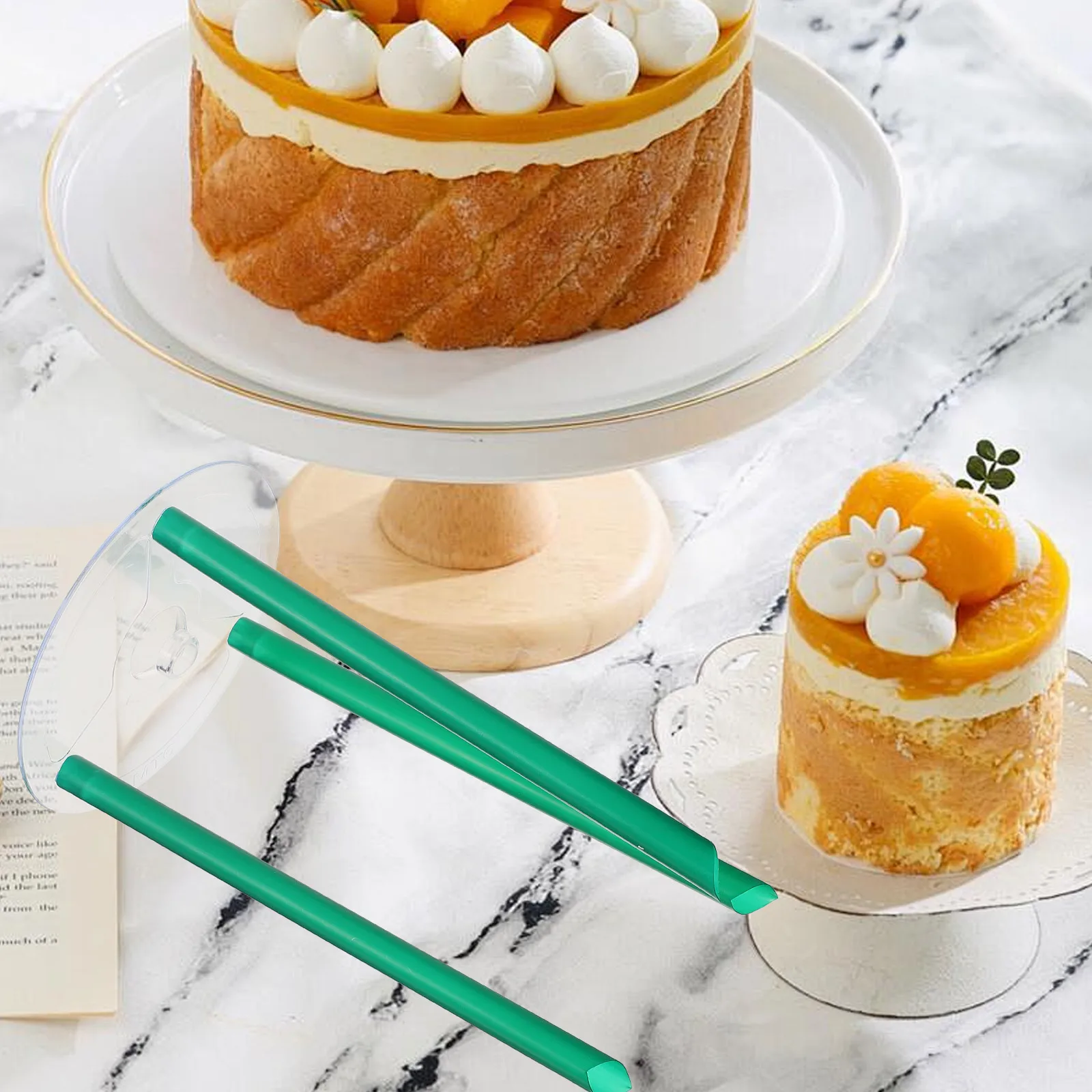 

5Pcs Reusable Plastic Round Cake Boards Smooth Surface No Burr for Multi-Layer Cakes Baking Shop Tiered Cake Board