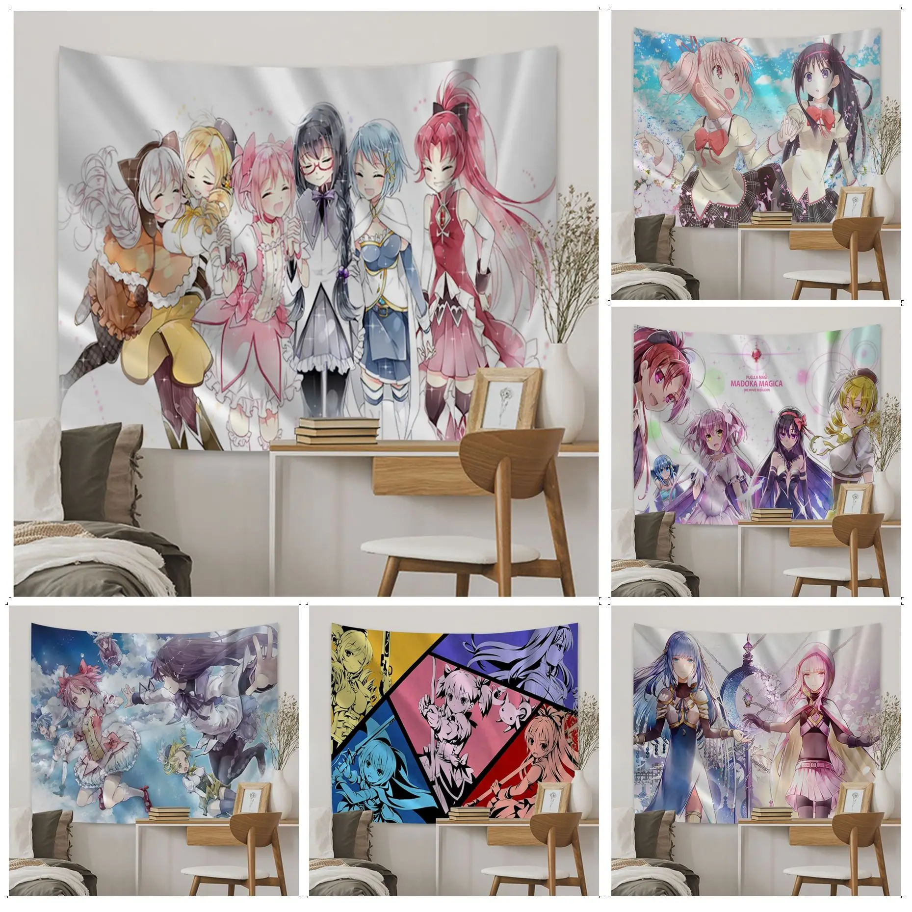 

Puella Magi Madoka Magica Tapestry Art Printing Art Science Fiction Room Home Decor Cheap Hippie Wall Hanging