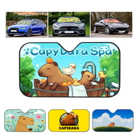 Cartoon Capybara Summer car sunshade front windshield sunshade Sunblock thermal insulation sunshade umbrella Retractable