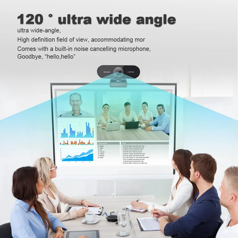 HD 1080P Mini Webcam with microphone, usb interface supports laptop desktop computer, suitable for live video call conference