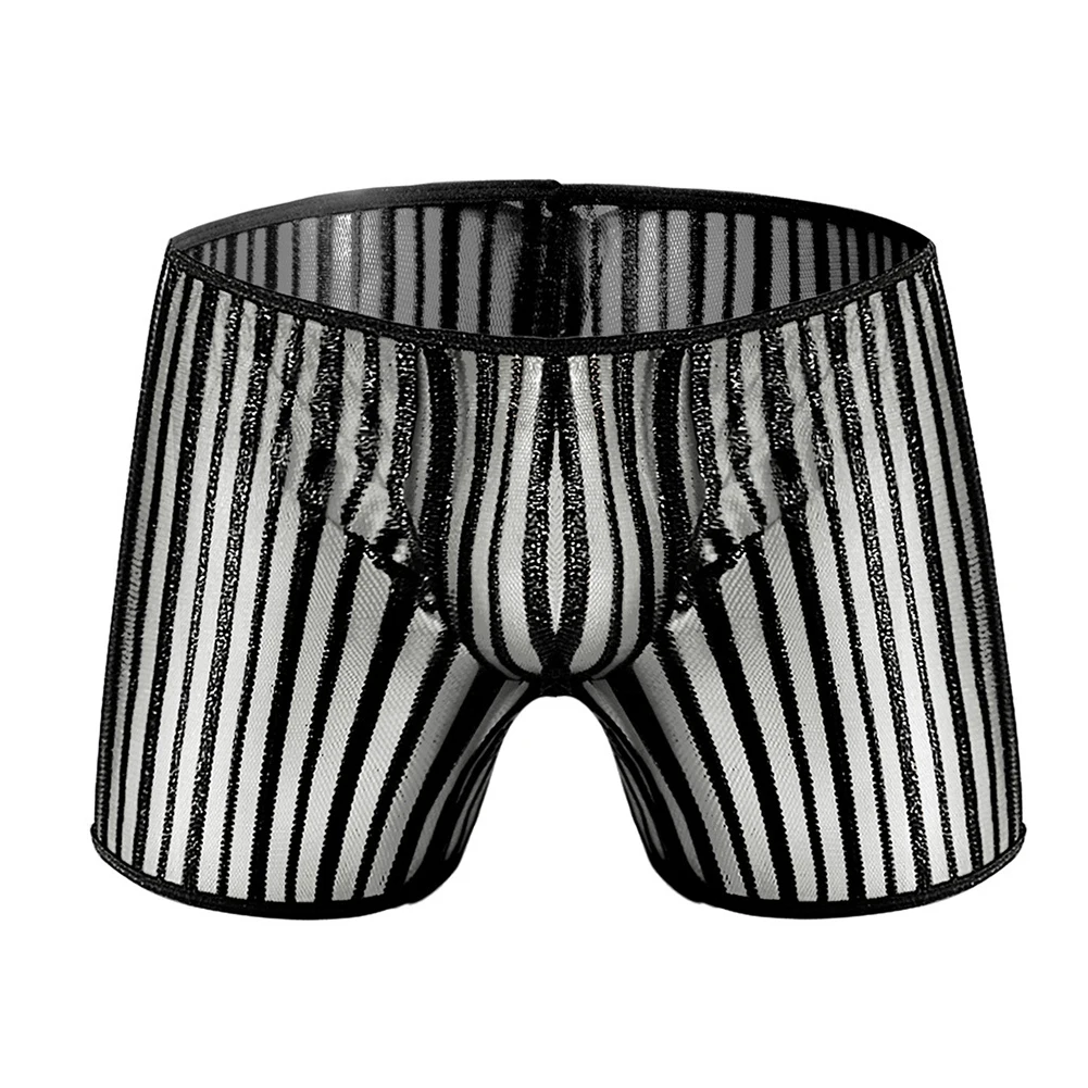 

2023 Sexy Mens Lingerie See-through Boxer Briefs Sheer Mesh Swimming Trunks Beachwear Pouch Underwear Sleep Bottoms Panties