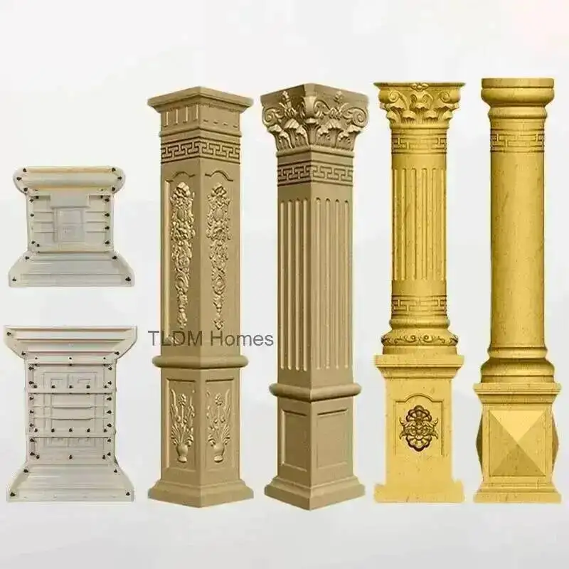 Durable Steel European Roman ABS Pier Plastic Column Square Base Mold Home Gardening Outdoors Flower Pot Base Cement Mold r