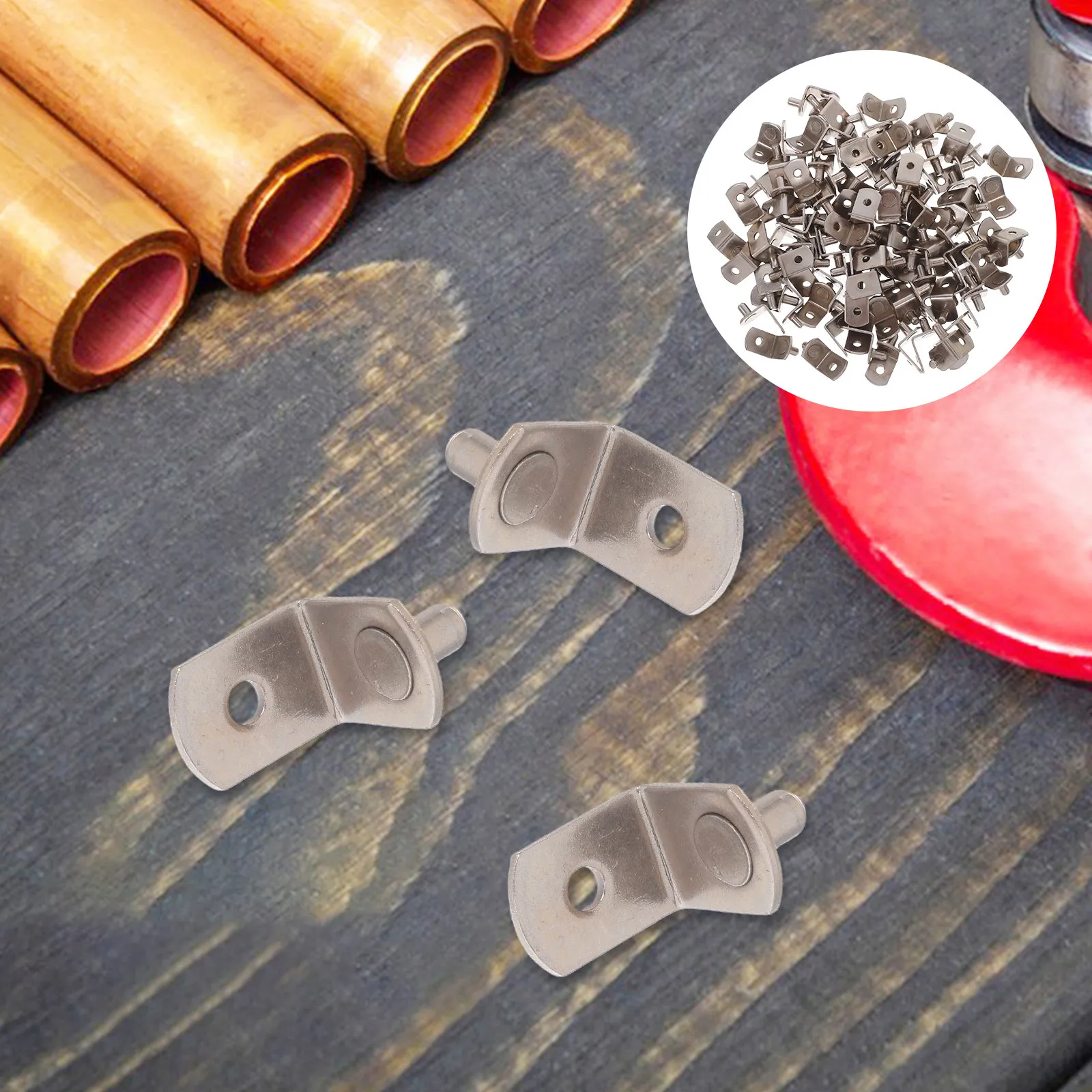 

100 шт. невидимых кронштейнов для полок, сверхпрочные скрытые опоры для стекла, дерева, шкафов, гардеробов, книжных шкафов, набор для самостоятельной установки