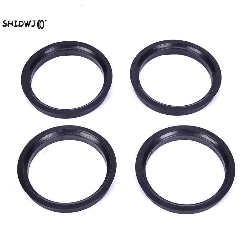 1 Set High Quality 4 Hub Centric Rings Car Wheel Bore Center Collar 66.6-57.1mm For Cars ID 57.1-mm Black Accessories