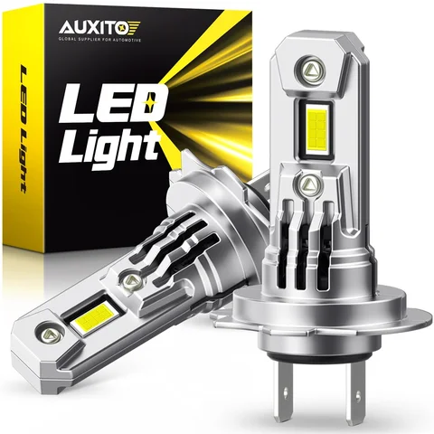Светодиодные Лампы Для Автомобильных Фар AUXITO H7 Mini Turbo, 2 Шт., 100 Вт, Высокая Мощность, 6500K, Белый Свет