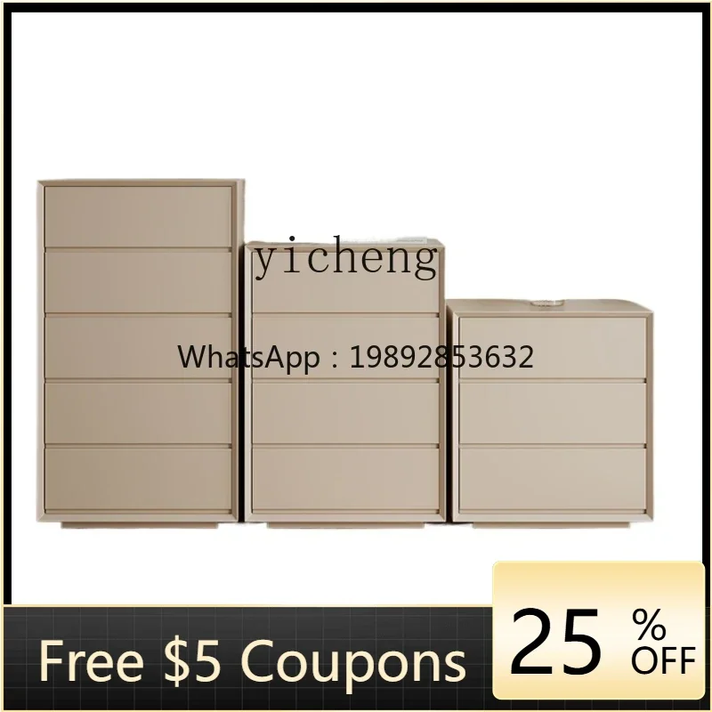 

ZK Solid Wood Chest of Drawers Paint Bedroom Simple Modern Three-Drawer Cabinet Combination Living Room Storage Locker