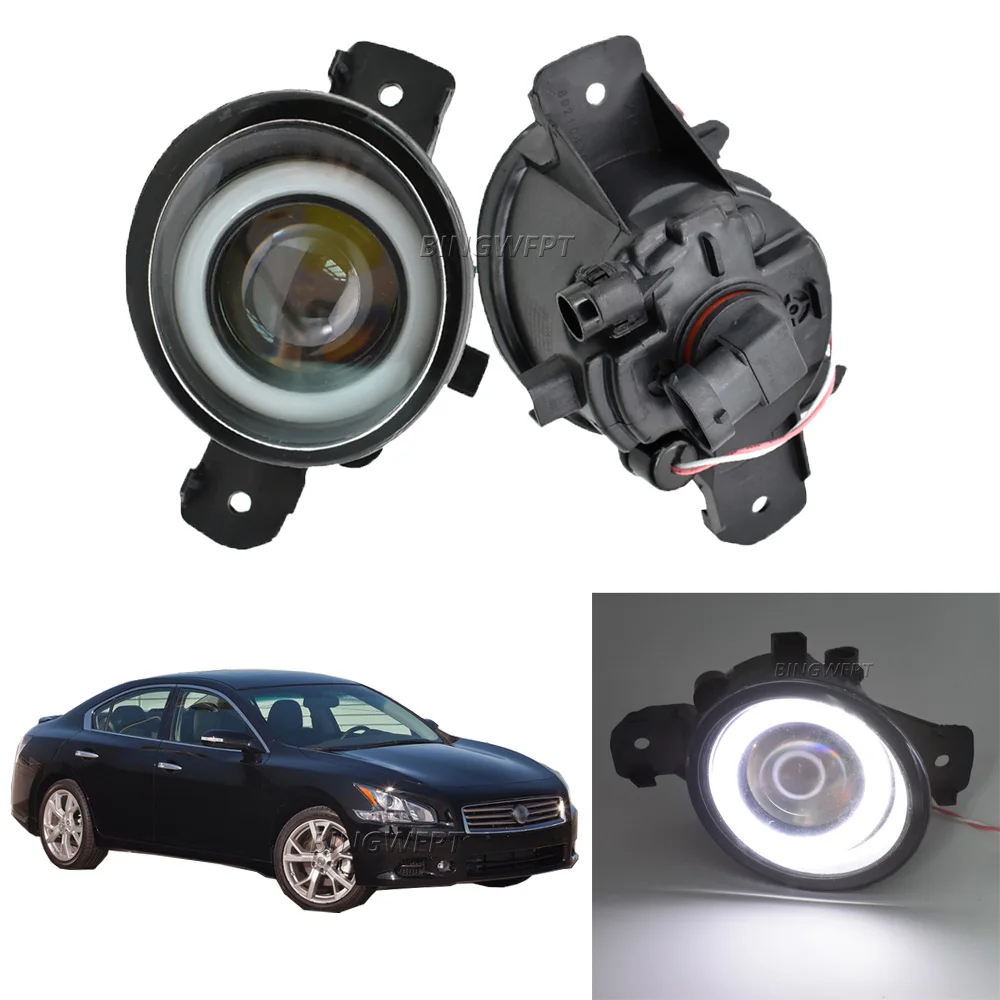 

2PCS Car Angel Eye Fog Light Assembly LED Lens Fog Daytime Running Lamp DRL 12V H11 For NISSAN QASHQAI For Nissan Maxima 2009-