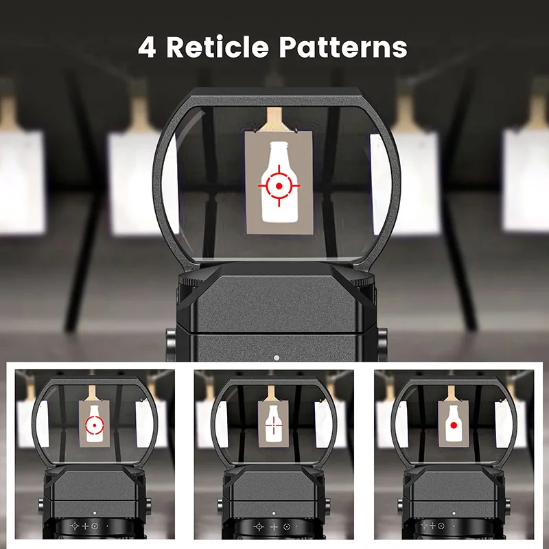 الأخضر الأحمر نقطة منعكس البصر 4 شبكاني قابل للتعديل المجسم البصر البصري مع 20 مللي متر Picatinny السكك الحديدية جبل للصيد التكتيكي #2