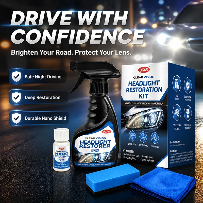 Headlight Restoration Kit 130ml Car Headlight Restorer with Nano Coating Anti-Yellowing UV Protection Crystal Clear Lens Repair