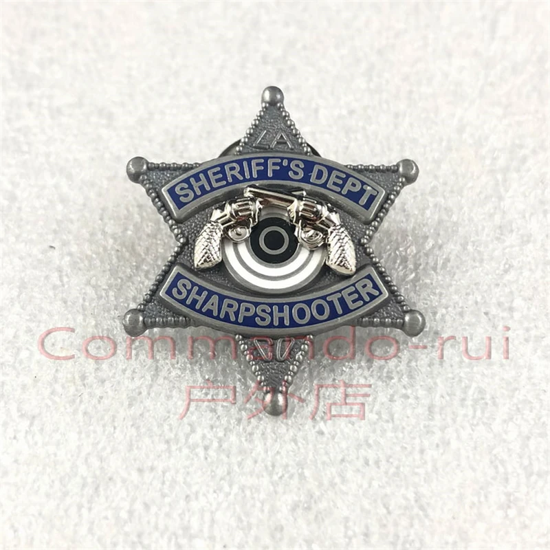 Retro Six-pointed Star Badge Classic Shooting Skills Honor Badge Exquisite Metal Brooch DIY Clothing Decoration Pin for Gifts