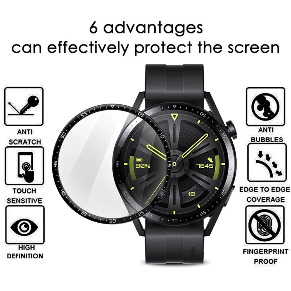 For Huawei Watch GT3 46mm 3D Curved Composite Film 1/3/5pcs Screen Protective Film With Scale Watch Decorative Accessories