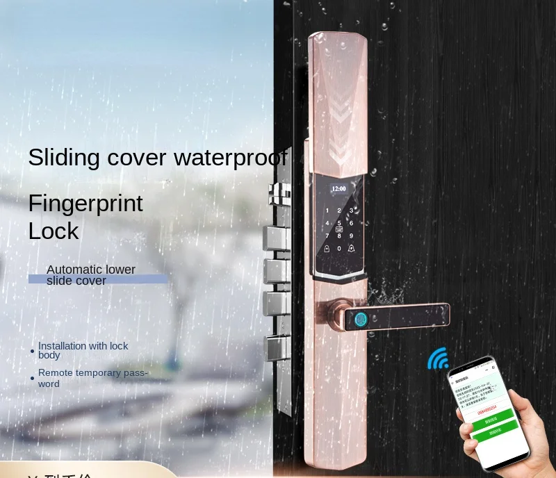 

[Waterproof fingerprint lock] Intelligent remote anti-theft password swipe