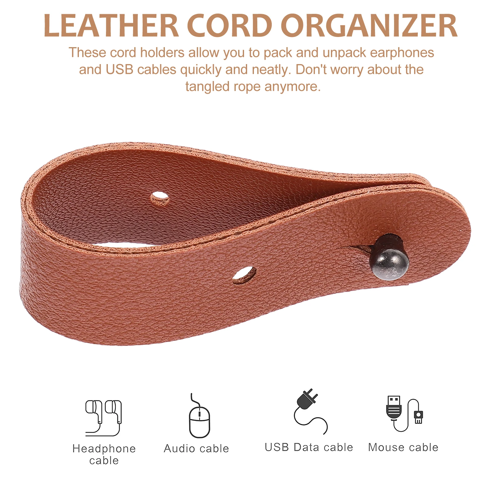 

5Pcs Cord Organizer Strap Winder for Charging Cables Headphones Reusable Cord Ties Wire Organizer Mens Stocking Stuffers