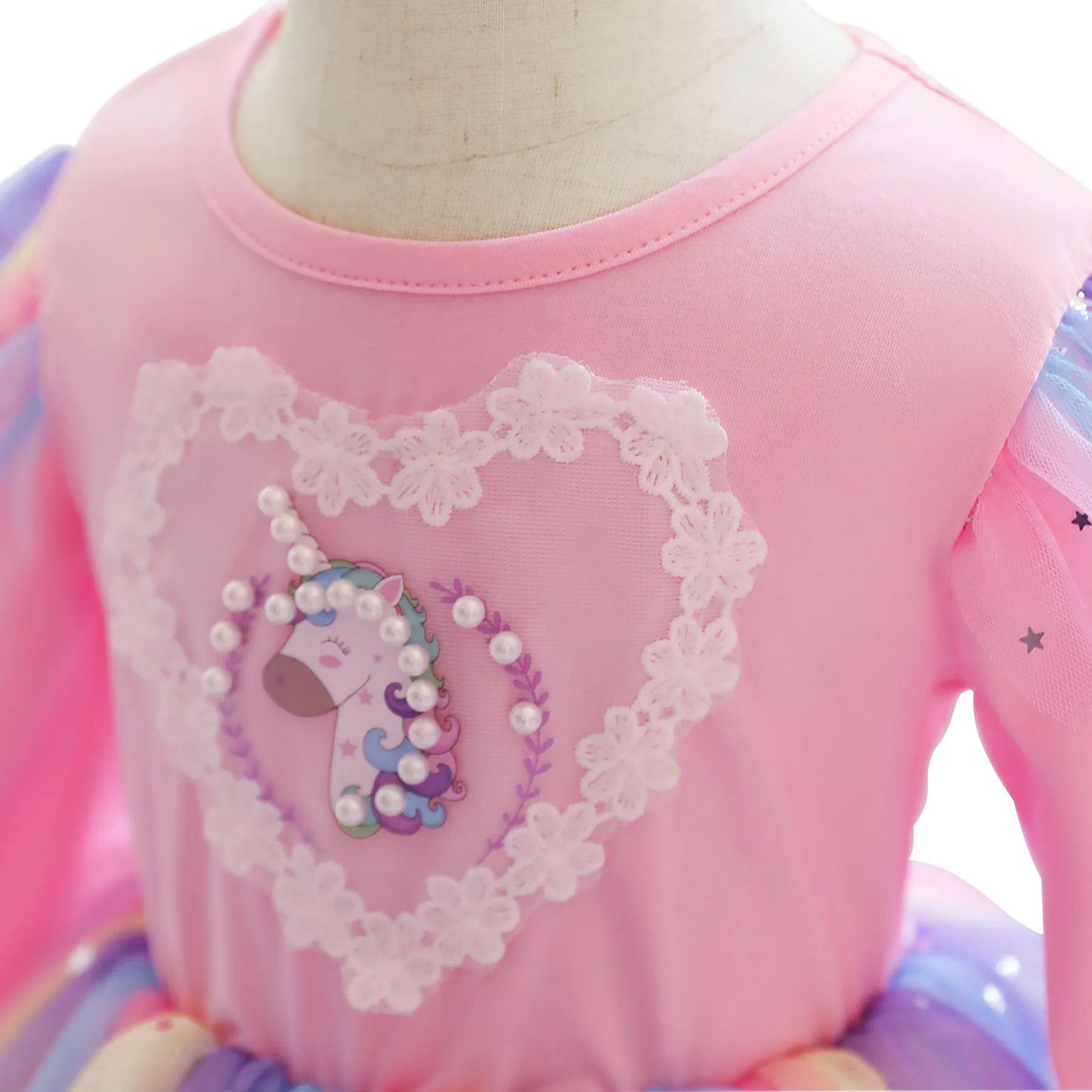 Unicorn Dress for Girls, Long Sleeve, Princess Costume, Tutu Clothes, Fantasy Party Dress, Spring and Autumn