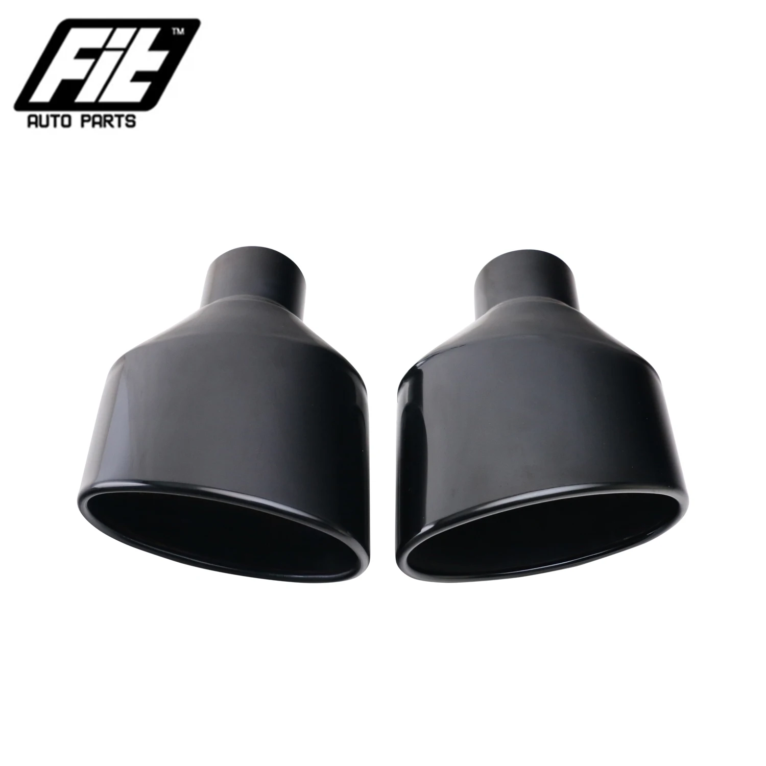 1 paar Edelstahl Universal Auto Auspuff End Tip 63mm Outlet Gerollt Oval Schräg schalldämpfer schwanz rohr