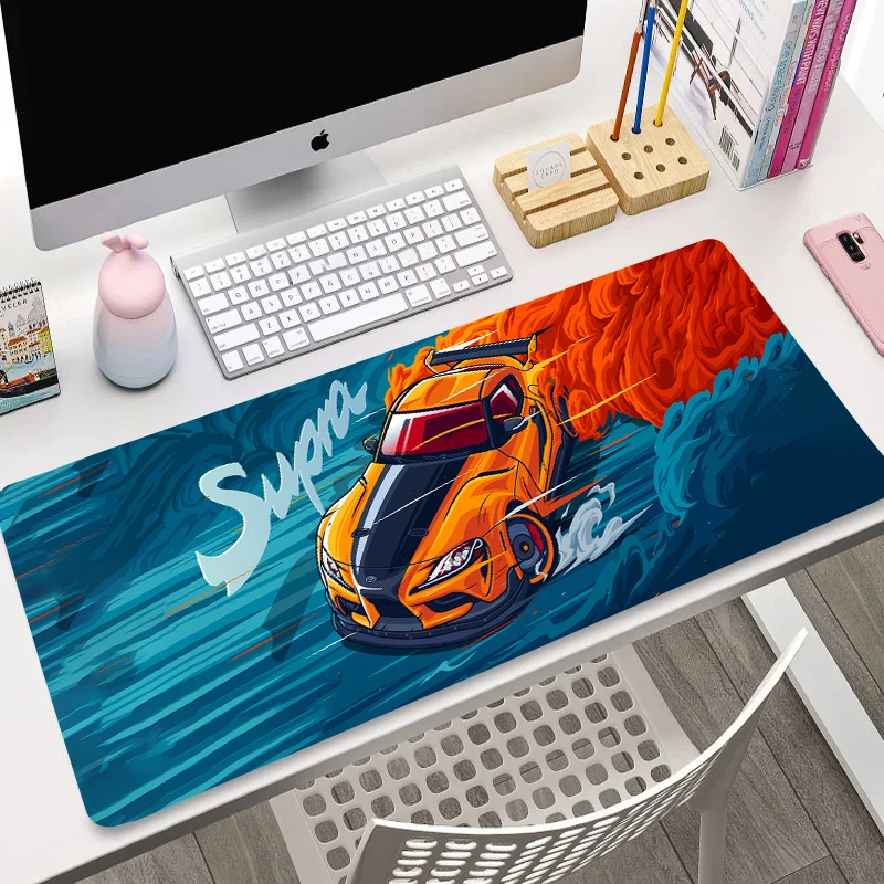 Super Coupe Illustratio Keyboard Mat Custom Sports Car Desk Mats Gamer Cabinet Carpet Mousepad Computer Game Rubber Long Padding