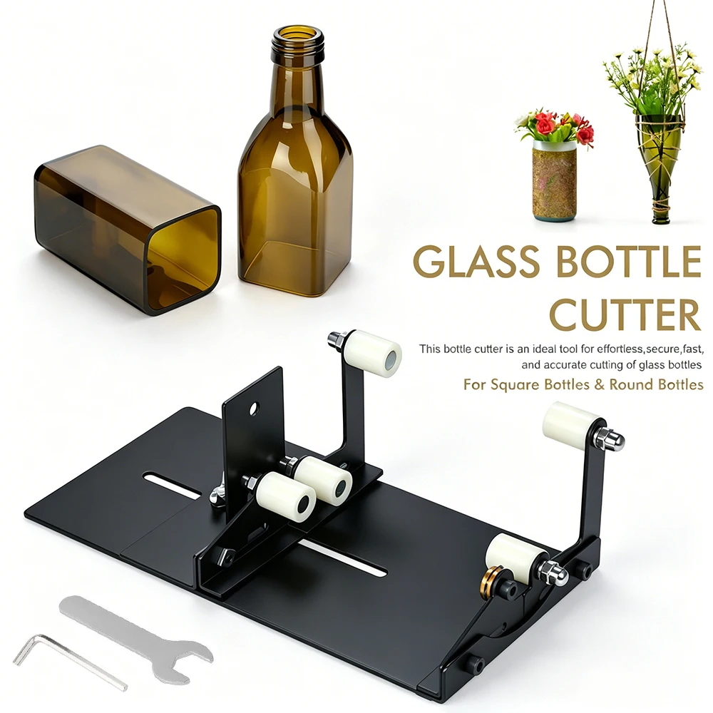 Glass Bottle Cutter Tool DIY Square Round Wine Beer Glass Sculpture Cutter Machine Professional Beer Glass Cutting Bottle Holder