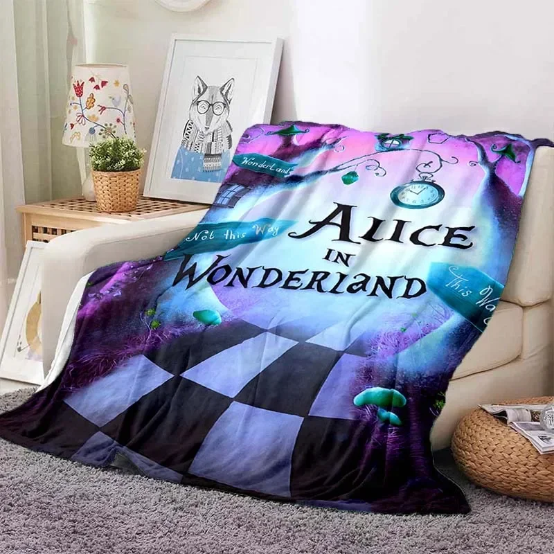 Alice in Wonderland Blanket for Sofa Bed Soft Fluffy Children Throw Adults Plush Summer 4 Seasons Quilt Bedspread Throw Gift