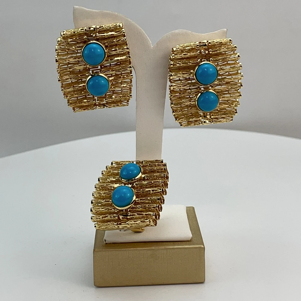 EMMA موضة دبي مطلية بالذهب الخرز القلائد أقراط خواتم مجموعات المجوهرات الجميلة للنساء هدايا مجوهرات الزفاف FHK21457